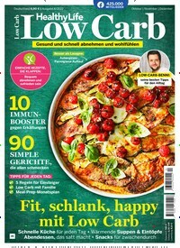 Titelbild der Ausgabe 4/2022 von Healthy Life Low Carb. Diese Zeitschrift und viele weitere Kochzeitschriften und Backzeitschriften als Abo oder epaper bei United Kiosk online kaufen.