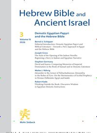 Titelbild der Ausgabe 3/2026 von Hebrew Bible and Ancient Israel (HeBAI). Diese Zeitschrift und viele weitere Kunstmagazine und Kulturmagazine als Abo oder epaper bei United Kiosk online kaufen.