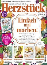 Titelbild der Ausgabe 2/2019 von Herzstück. Diese Zeitschrift und viele weitere Frauenzeitschriften als Abo oder epaper bei United Kiosk online kaufen.