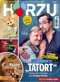 Titelbild der Ausgabe 9/2022 von HÖRZU. Diese Zeitschrift und viele weitere Programmzeitschriften als Abo oder epaper bei United Kiosk online kaufen.