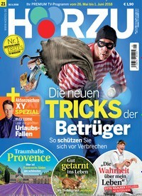 Titelbild der Ausgabe 21/2018 von HÖRZU. Diese Zeitschrift und viele weitere Programmzeitschriften als Abo oder epaper bei United Kiosk online kaufen.