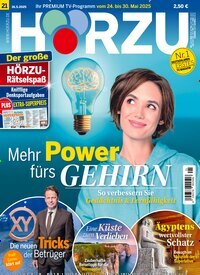 Titelbild der Ausgabe 21/2025 von HÖRZU. Diese Zeitschrift und viele weitere Programmzeitschriften als Abo oder epaper bei United Kiosk online kaufen.