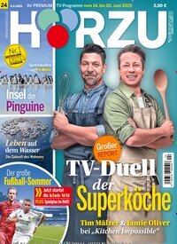 Titelbild der Ausgabe 24/2025 von HÖRZU. Diese Zeitschrift und viele weitere Programmzeitschriften als Abo oder epaper bei United Kiosk online kaufen.