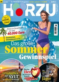 Titelbild der Ausgabe 26/2019 von HÖRZU. Diese Zeitschrift und viele weitere Programmzeitschriften als Abo oder epaper bei United Kiosk online kaufen.