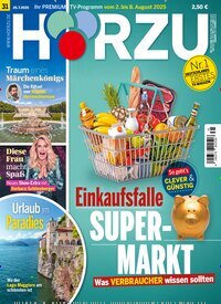 Titelbild der Ausgabe 31/2025 von HÖRZU. Diese Zeitschrift und viele weitere Programmzeitschriften als Abo oder epaper bei United Kiosk online kaufen.