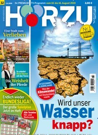Titelbild der Ausgabe 32/2019 von HÖRZU. Diese Zeitschrift und viele weitere Programmzeitschriften als Abo oder epaper bei United Kiosk online kaufen.
