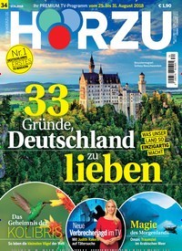 Titelbild der Ausgabe 34/2018 von HÖRZU. Diese Zeitschrift und viele weitere Programmzeitschriften als Abo oder epaper bei United Kiosk online kaufen.