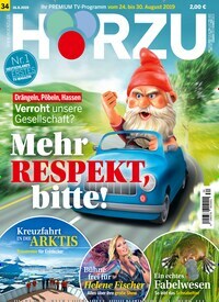 Titelbild der Ausgabe 34/2019 von HÖRZU. Diese Zeitschrift und viele weitere Programmzeitschriften als Abo oder epaper bei United Kiosk online kaufen.