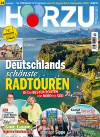 Titelbild der Ausgabe 34/2022 von HÖRZU. Diese Zeitschrift und viele weitere Programmzeitschriften als Abo oder epaper bei United Kiosk online kaufen.