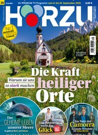 Titelbild der Ausgabe 35/2021 von HÖRZU. Diese Zeitschrift und viele weitere Programmzeitschriften als Abo oder epaper bei United Kiosk online kaufen.