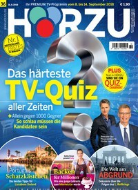 Titelbild der Ausgabe 36/2018 von HÖRZU. Diese Zeitschrift und viele weitere Programmzeitschriften als Abo oder epaper bei United Kiosk online kaufen.