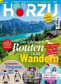 Titelbild der Ausgabe 37/2021 von HÖRZU. Diese Zeitschrift und viele weitere Programmzeitschriften als Abo oder epaper bei United Kiosk online kaufen.