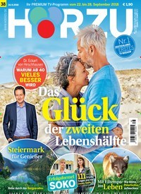 Titelbild der Ausgabe 38/2018 von HÖRZU. Diese Zeitschrift und viele weitere Programmzeitschriften als Abo oder epaper bei United Kiosk online kaufen.
