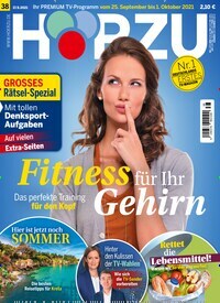 Titelbild der Ausgabe 38/2021 von HÖRZU. Diese Zeitschrift und viele weitere Programmzeitschriften als Abo oder epaper bei United Kiosk online kaufen.