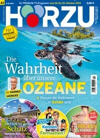 Titelbild der Ausgabe 42/2019 von HÖRZU. Diese Zeitschrift und viele weitere Programmzeitschriften als Abo oder epaper bei United Kiosk online kaufen.