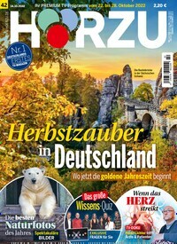 Titelbild der Ausgabe 42/2022 von HÖRZU. Diese Zeitschrift und viele weitere Programmzeitschriften als Abo oder epaper bei United Kiosk online kaufen.