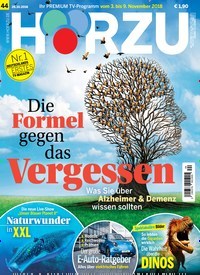 Titelbild der Ausgabe 44/2018 von HÖRZU. Diese Zeitschrift und viele weitere Programmzeitschriften als Abo oder epaper bei United Kiosk online kaufen.