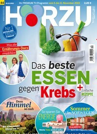 Titelbild der Ausgabe 44/2022 von HÖRZU. Diese Zeitschrift und viele weitere Programmzeitschriften als Abo oder epaper bei United Kiosk online kaufen.