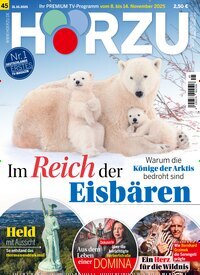 Titelbild der Ausgabe 45/2025 von HÖRZU. Diese Zeitschrift und viele weitere Programmzeitschriften als Abo oder epaper bei United Kiosk online kaufen.