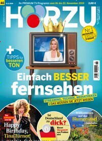 Titelbild der Ausgabe 46/2019 von HÖRZU. Diese Zeitschrift und viele weitere Programmzeitschriften als Abo oder epaper bei United Kiosk online kaufen.