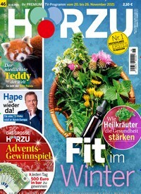 Titelbild der Ausgabe 46/2021 von HÖRZU. Diese Zeitschrift und viele weitere Programmzeitschriften als Abo oder epaper bei United Kiosk online kaufen.