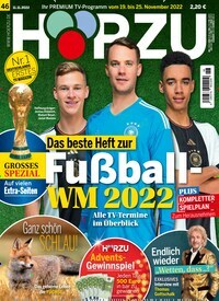 Titelbild der Ausgabe 46/2022 von HÖRZU. Diese Zeitschrift und viele weitere Programmzeitschriften als Abo oder epaper bei United Kiosk online kaufen.