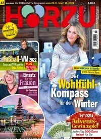 Titelbild der Ausgabe 47/2022 von HÖRZU. Diese Zeitschrift und viele weitere Programmzeitschriften als Abo oder epaper bei United Kiosk online kaufen.