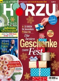 Titelbild der Ausgabe 48/2021 von HÖRZU. Diese Zeitschrift und viele weitere Programmzeitschriften als Abo oder epaper bei United Kiosk online kaufen.