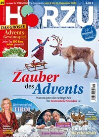 Titelbild der Ausgabe 49/2023 von HÖRZU. Diese Zeitschrift und viele weitere Programmzeitschriften als Abo oder epaper bei United Kiosk online kaufen.