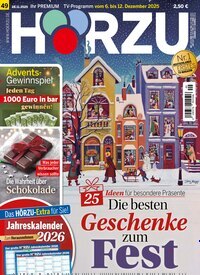 Titelbild der Ausgabe 49/2025 von HÖRZU. Diese Zeitschrift und viele weitere Programmzeitschriften als Abo oder epaper bei United Kiosk online kaufen.