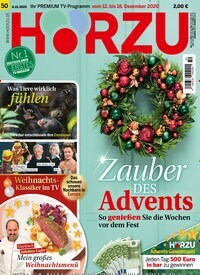 Titelbild der Ausgabe 50/2020 von HÖRZU. Diese Zeitschrift und viele weitere Programmzeitschriften als Abo oder epaper bei United Kiosk online kaufen.