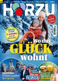 Titelbild der Ausgabe 52/2020 von HÖRZU. Diese Zeitschrift und viele weitere Programmzeitschriften als Abo oder epaper bei United Kiosk online kaufen.