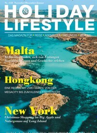 Titelbild der Ausgabe 1/2022 von Holiday & Lifestyle. Diese Zeitschrift und viele weitere Reisemagazine, Freizeitmagazine und Wissensmagazine als Abo oder epaper bei United Kiosk online kaufen.
