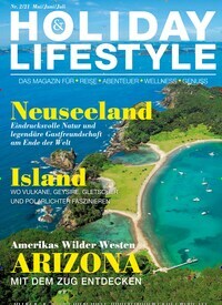 Titelbild der Ausgabe 2/2021 von Holiday & Lifestyle. Diese Zeitschrift und viele weitere Reisemagazine, Freizeitmagazine und Wissensmagazine als Abo oder epaper bei United Kiosk online kaufen.
