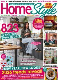 Titelbild der Ausgabe 1/2026 von HomeStyle. Diese Zeitschrift und viele weitere Gartenzeitschriften und Wohnzeitschriften als Abo oder epaper bei United Kiosk online kaufen.