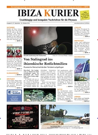 Titelbild der Ausgabe 8/2013 von Ibiza Kurier. Diese Zeitschrift und viele weitere Wirtschaftsmagazine und Politikmagazine als Abo oder epaper bei United Kiosk online kaufen.