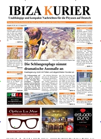 Titelbild der Ausgabe 18/2014 von Ibiza Kurier. Diese Zeitschrift und viele weitere Wirtschaftsmagazine und Politikmagazine als Abo oder epaper bei United Kiosk online kaufen.