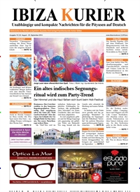 Titelbild der Ausgabe 19/2014 von Ibiza Kurier. Diese Zeitschrift und viele weitere Wirtschaftsmagazine und Politikmagazine als Abo oder epaper bei United Kiosk online kaufen.