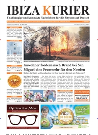 Titelbild der Ausgabe 25/2015 von Ibiza Kurier. Diese Zeitschrift und viele weitere Wirtschaftsmagazine und Politikmagazine als Abo oder epaper bei United Kiosk online kaufen.