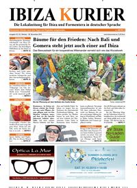 Titelbild der Ausgabe 33/2015 von Ibiza Kurier. Diese Zeitschrift und viele weitere Wirtschaftsmagazine und Politikmagazine als Abo oder epaper bei United Kiosk online kaufen.