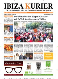 Titelbild der Ausgabe 37/2016 von Ibiza Kurier. Diese Zeitschrift und viele weitere Wirtschaftsmagazine und Politikmagazine als Abo oder epaper bei United Kiosk online kaufen.