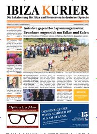 Titelbild der Ausgabe 43/2016 von Ibiza Kurier. Diese Zeitschrift und viele weitere Wirtschaftsmagazine und Politikmagazine als Abo oder epaper bei United Kiosk online kaufen.