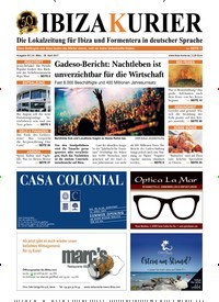 Titelbild der Ausgabe 50/2017 von Ibiza Kurier. Diese Zeitschrift und viele weitere Wirtschaftsmagazine und Politikmagazine als Abo oder epaper bei United Kiosk online kaufen.