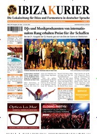 Titelbild der Ausgabe 66/2018 von Ibiza Kurier. Diese Zeitschrift und viele weitere Wirtschaftsmagazine und Politikmagazine als Abo oder epaper bei United Kiosk online kaufen.