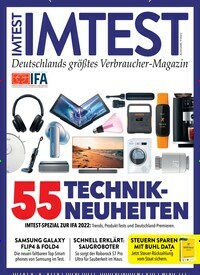 Titelbild der Ausgabe 9/2022 von IMTEST - Das Verbraucher Magazin. Diese Zeitschrift und viele weitere Wirtschaftsmagazine und Politikmagazine als Abo oder epaper bei United Kiosk online kaufen.