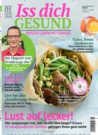 Titelbild der Ausgabe 1/2020 von Iss dich gesund. Diese Zeitschrift und viele weitere Kochzeitschriften und Backzeitschriften als Abo oder epaper bei United Kiosk online kaufen.
