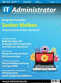 Titelbild der Ausgabe 10/2021 von IT Administrator. Diese Zeitschrift und viele weitere Computerzeitschriften, Tabletmagazine und Smartphonemagazine als Abo oder epaper bei United Kiosk online kaufen.