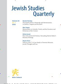 Titelbild der Ausgabe 3/2026 von Jewish Studies Quarterly (JSQ). Diese Zeitschrift und viele weitere Kunstmagazine und Kulturmagazine als Abo oder epaper bei United Kiosk online kaufen.
