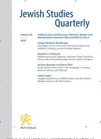 Titelbild der Ausgabe 4/2025 von Jewish Studies Quarterly (JSQ). Diese Zeitschrift und viele weitere Kunstmagazine und Kulturmagazine als Abo oder epaper bei United Kiosk online kaufen.