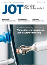 Titelbild der Ausgabe 11/2025 von JOT Journal für Oberflächentechnik. Diese Zeitschrift und viele weitere Industriemagazine und Handwerkmagazine als Abo oder epaper bei United Kiosk online kaufen.